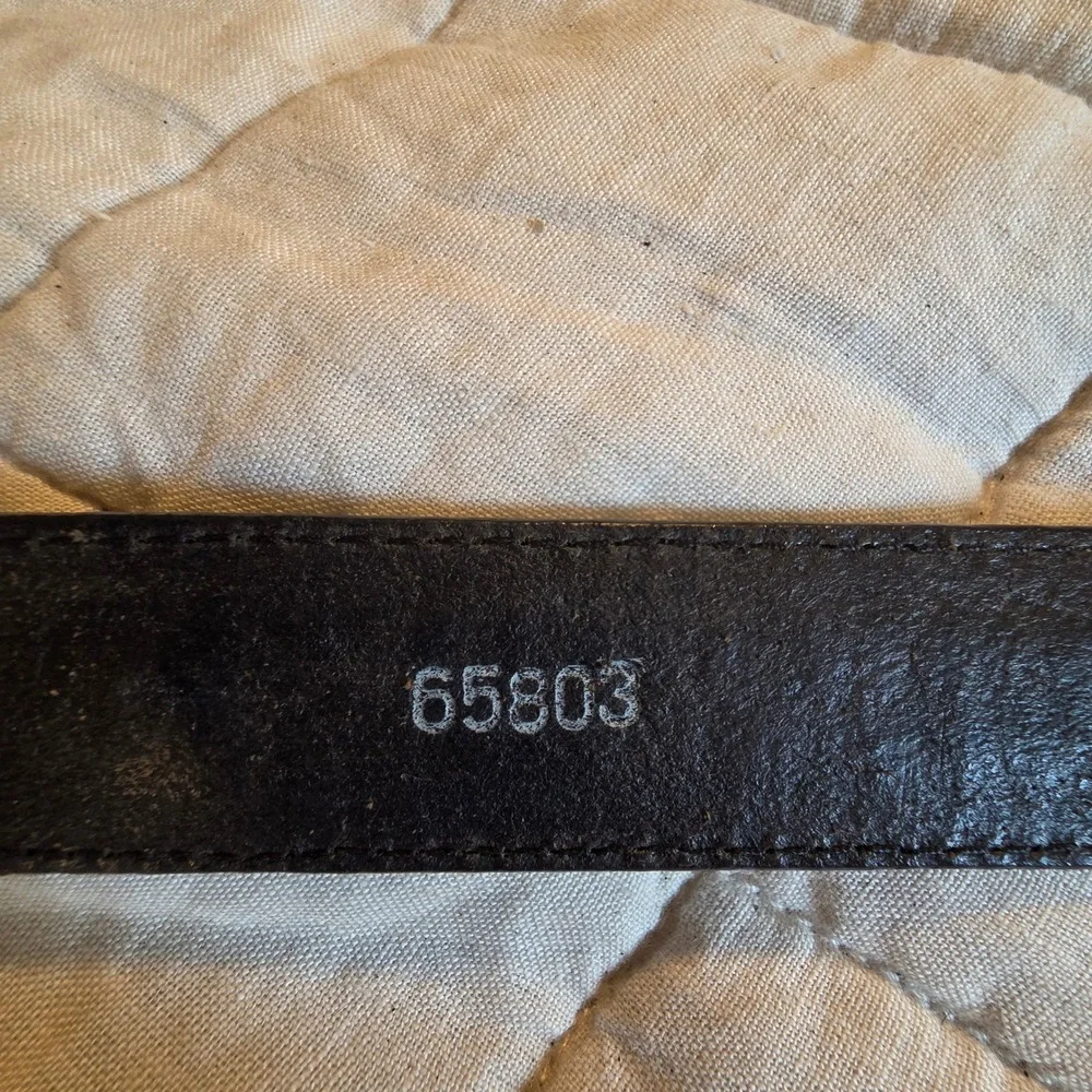 Braided Leather Belt Mens 38 Black Good Western Silver Hardware 65803